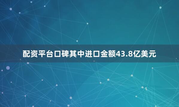配资平台口碑其中进口金额43.8亿美元